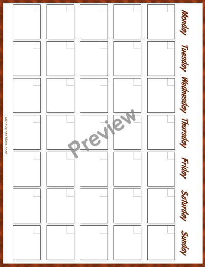 Printable Simple Monthly Calendar Template