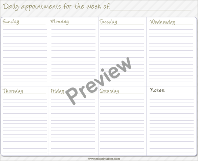 Gray Week Planner - Preview