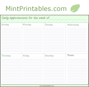 Minty Green Weekly Planner