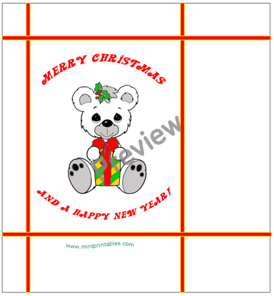 Holiday Bear Gift Bag - Preview