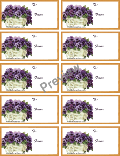 Floral Present Label - Preview