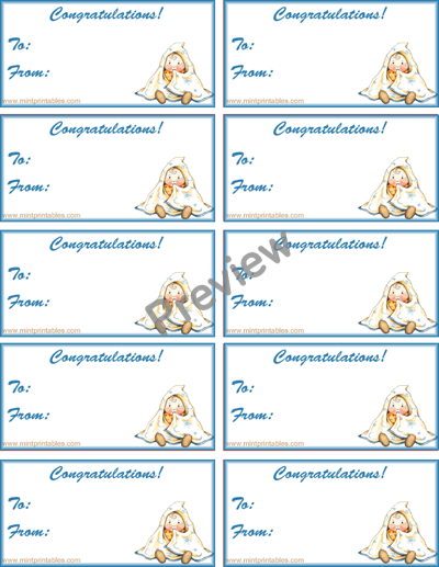 Baby Shower Present Labels - Preview