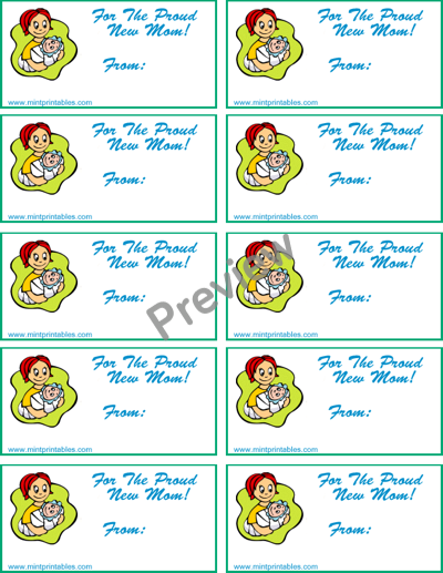 Present Labels for New Moms - Preview