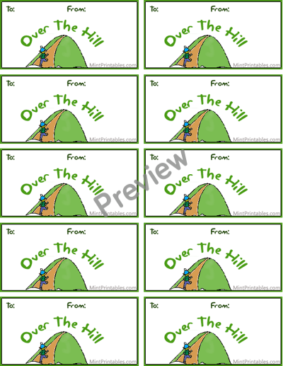 Over The Hill Gift Tags - Preview