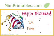 Birthday Party Hats Gift Tags