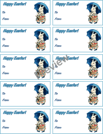 Old Fashioned Easter Present Labels - Preview
