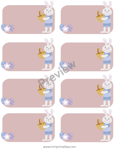 Boy Easter Bunny Labels - Preview