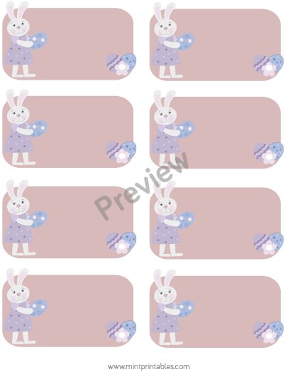 Female Easter Bunny Labels - Preview
