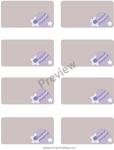 Painted Egg and Flowers Present Labels - Preview