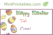Gift label with painted eggs