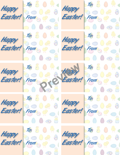 Painted Egg Easter Present Labels - Preview
