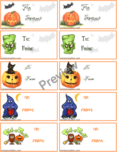 Halloween Present Label Combo Pack - Preview