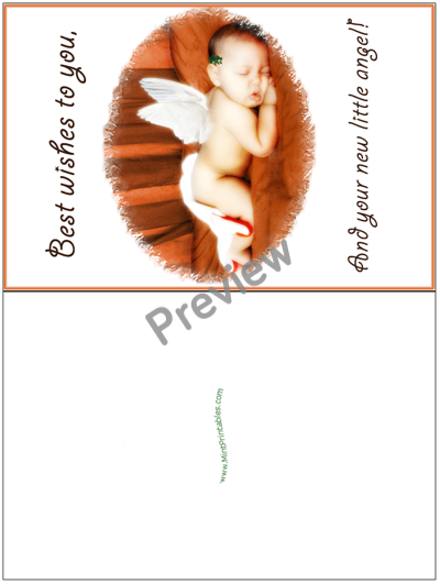 Little Angel Newborn Congrats Card - Preview