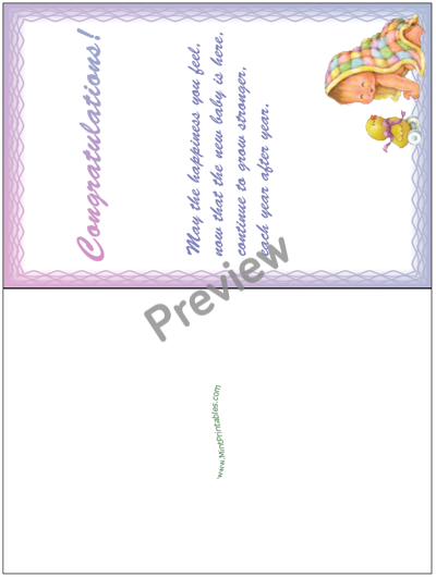 Gender Neutral Newborn Card - Preview