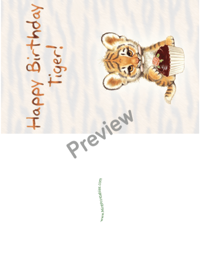 Happy Birthday Tiger Card - Preview