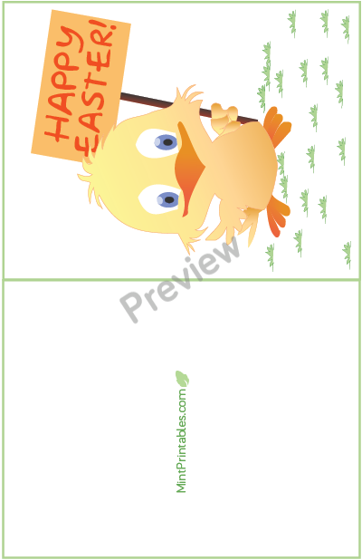 Easter Chicken Greeting - Preview
