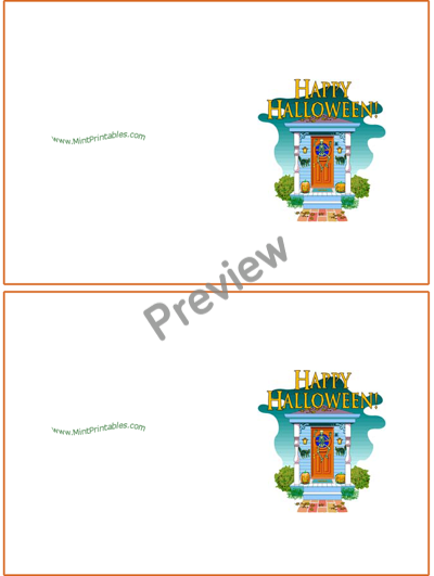 Printable Happy Halloween Card - Preview