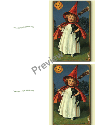 Victorian Witch Greeting Card - Preview
