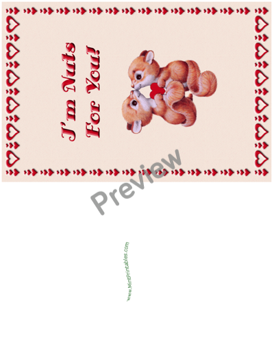 Squirrels in Love Valentine Card - Preview