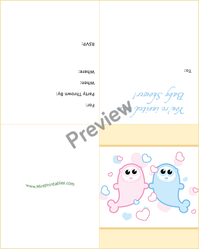 Boy or Girl Baby Shower Invites - Preview