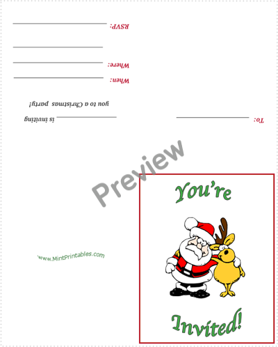 Santa and Reindeer Invite - Preview