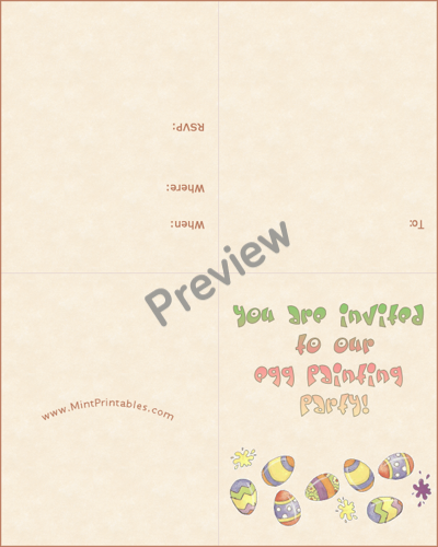 Egg Painting Party Invite - Preview