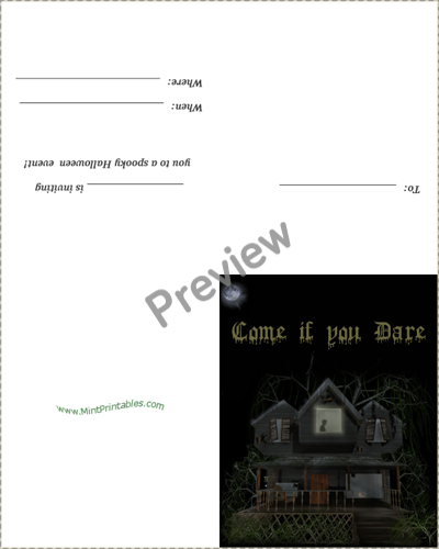 Haunted House Party Invite - Preview