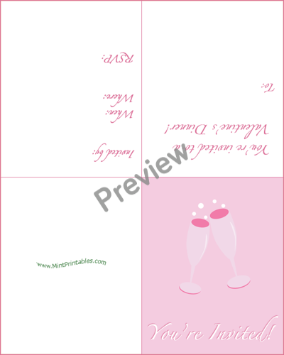 Pretty Pink Champagne Invite - Preview
