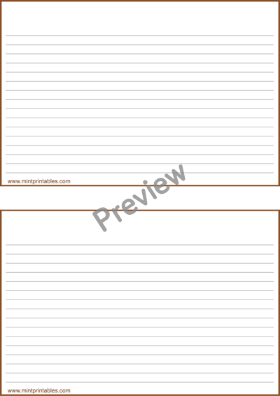 Lined Recipe Card Templates - Preview