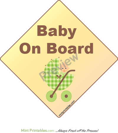 Cute Baby on Board Sign - Preview
