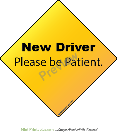 New Driver Sign - Preview