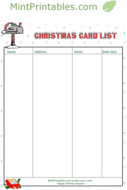 Christmas Card List