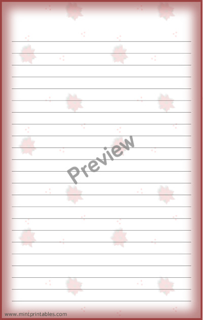 Pointsettia Writing Paper - Preview