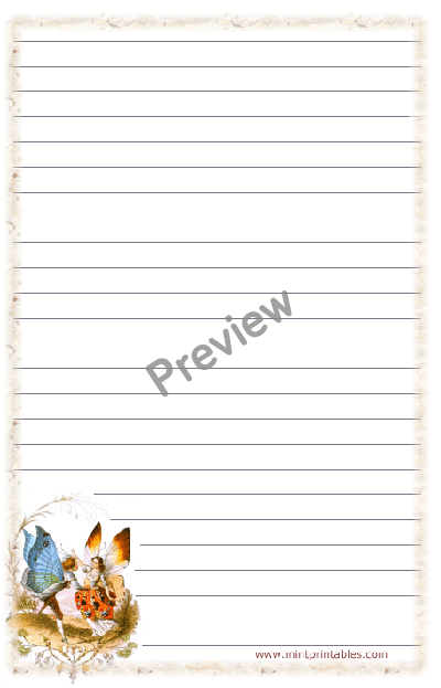 Fairies Writing Paper - Preview