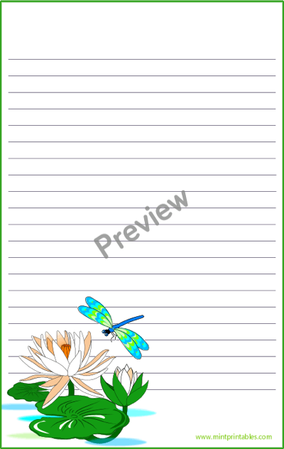 Dragonfly Writing Paper - Preview