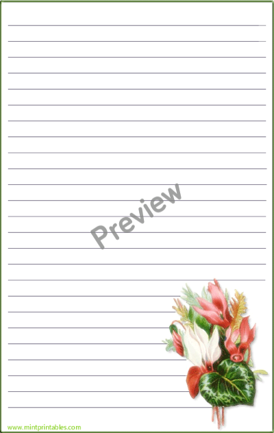 Floral Writing Paper - Preview