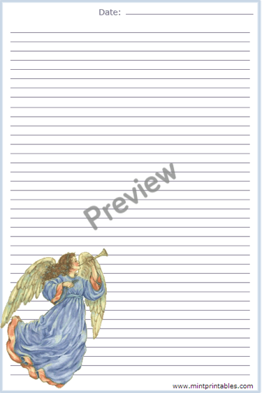 Angelic Christian Writing Paper - Preview