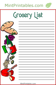 Italian Grocery List