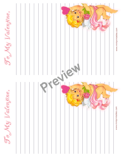 For My Valentine Stationery - Preview