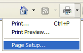 IE 7 Print Setting Button