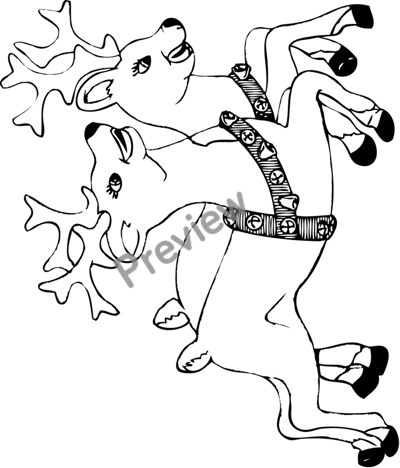 Reindeer Coloring Page - Preview