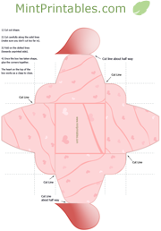 Little Printable Box with Pink Hearts
