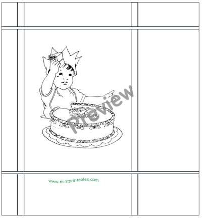 Birthday Bag Coloring Page - Preview
