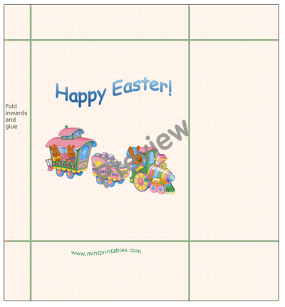 Cute Printable Easter Bag with a Train - Preview