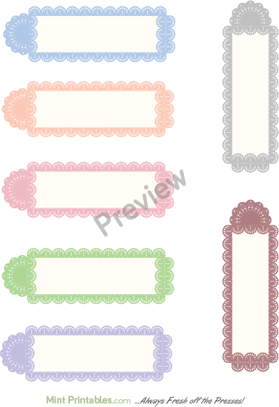 Pretty, Printable Lace Labels - Preview