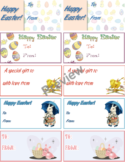 Easter Present Label Combo Pack - Preview