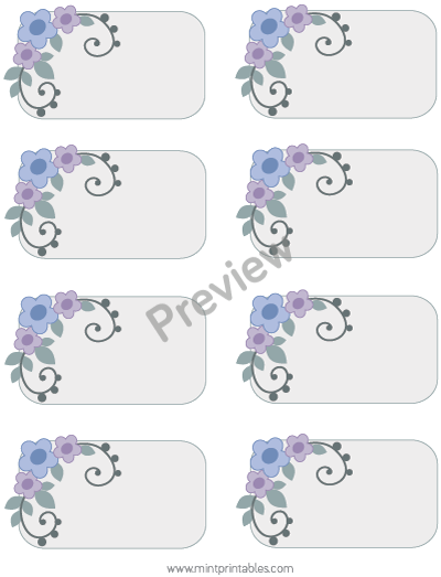 Floral Present Labels - Preview