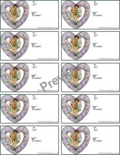 Cupid Present Labels - Preview