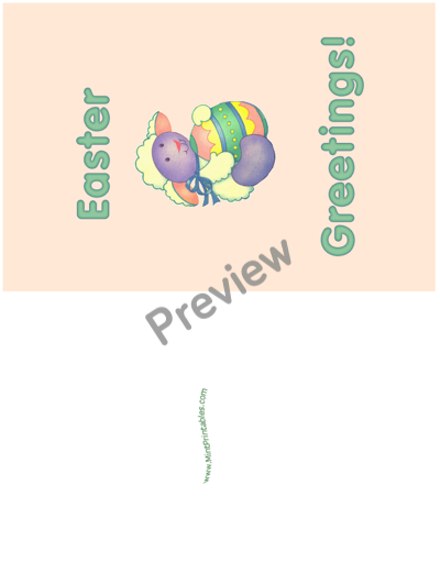 Easter Lamb Greeting Card - Preview