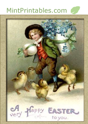 Little Boy and Baby Chicks